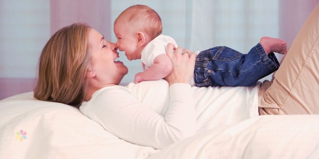 womanandbabylaughingtogether